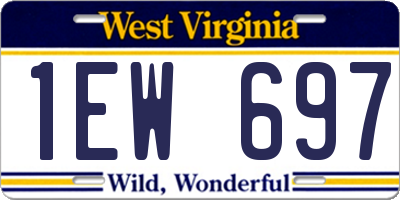 WV license plate 1EW697