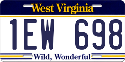 WV license plate 1EW698