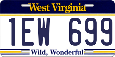 WV license plate 1EW699