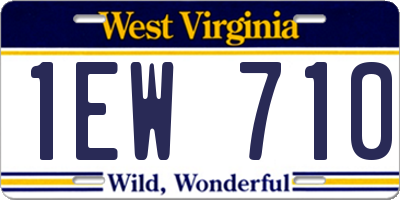 WV license plate 1EW710