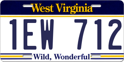 WV license plate 1EW712