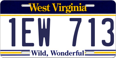WV license plate 1EW713
