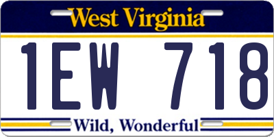 WV license plate 1EW718