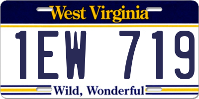 WV license plate 1EW719