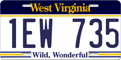 WV license plate 1EW735