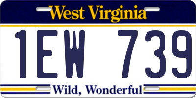 WV license plate 1EW739