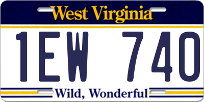 WV license plate 1EW740