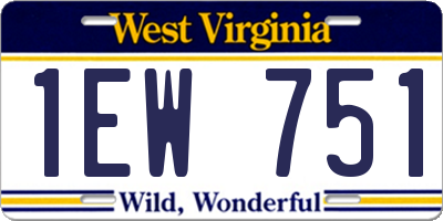 WV license plate 1EW751