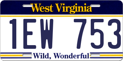WV license plate 1EW753