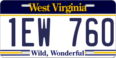 WV license plate 1EW760