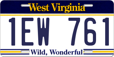 WV license plate 1EW761