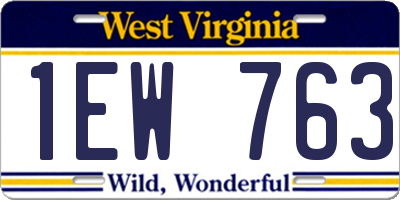 WV license plate 1EW763