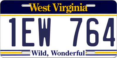 WV license plate 1EW764