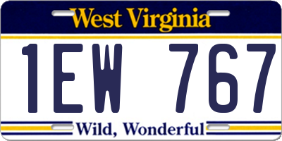 WV license plate 1EW767