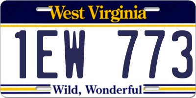 WV license plate 1EW773