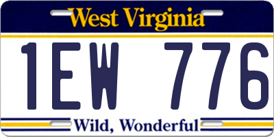 WV license plate 1EW776