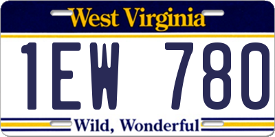 WV license plate 1EW780