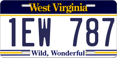 WV license plate 1EW787