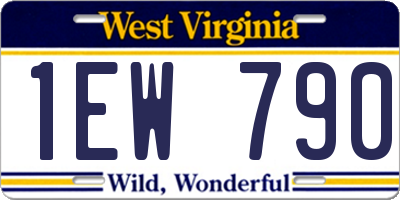 WV license plate 1EW790