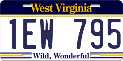 WV license plate 1EW795