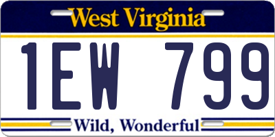 WV license plate 1EW799