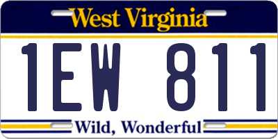 WV license plate 1EW811