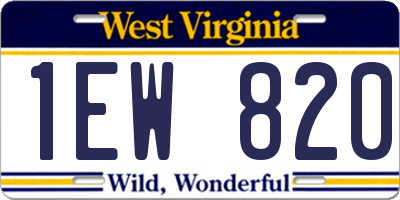 WV license plate 1EW820
