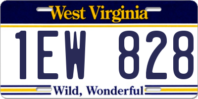 WV license plate 1EW828
