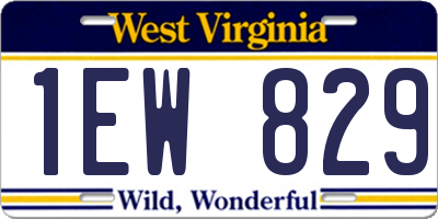 WV license plate 1EW829