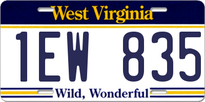 WV license plate 1EW835