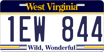 WV license plate 1EW844