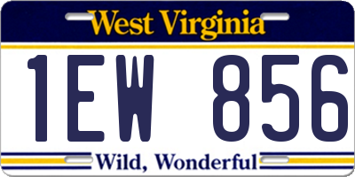 WV license plate 1EW856