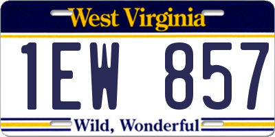 WV license plate 1EW857