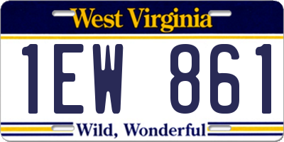 WV license plate 1EW861