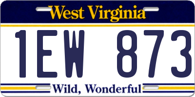WV license plate 1EW873