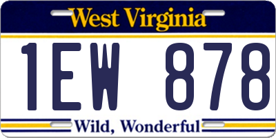 WV license plate 1EW878