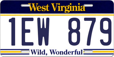 WV license plate 1EW879