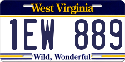 WV license plate 1EW889