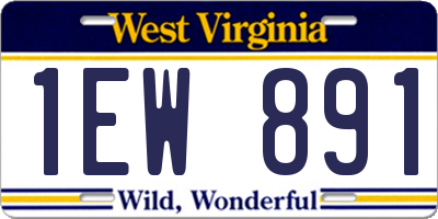 WV license plate 1EW891