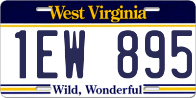 WV license plate 1EW895