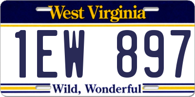 WV license plate 1EW897