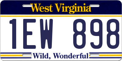WV license plate 1EW898