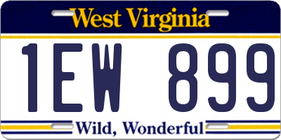 WV license plate 1EW899