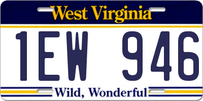 WV license plate 1EW946