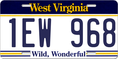 WV license plate 1EW968