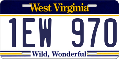 WV license plate 1EW970