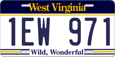 WV license plate 1EW971