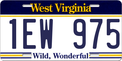 WV license plate 1EW975