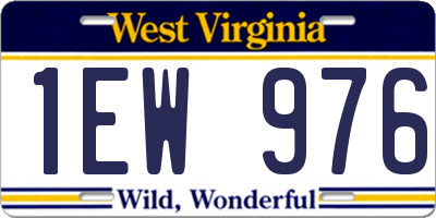 WV license plate 1EW976