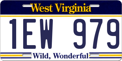 WV license plate 1EW979